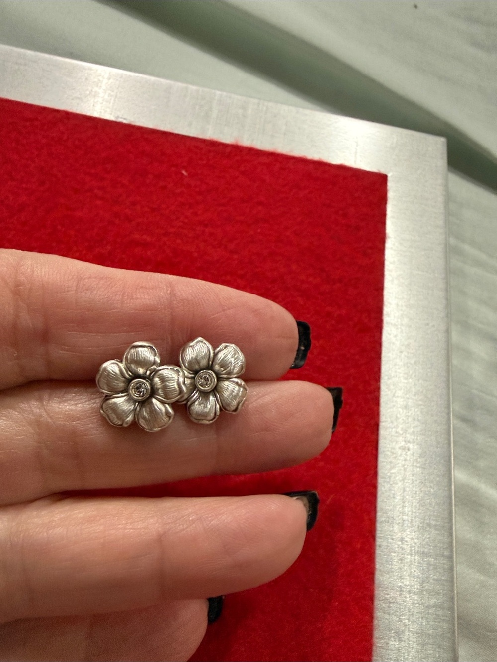 Brighton Retro Garden Mini Post Earrings Silver Crystal J20872